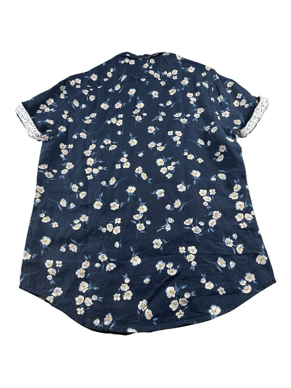 Denim & Flower Ricky Singh Resort Wear Floral Linen Mens Short Sleeve Shirt Sz M - Picture 2 of 7